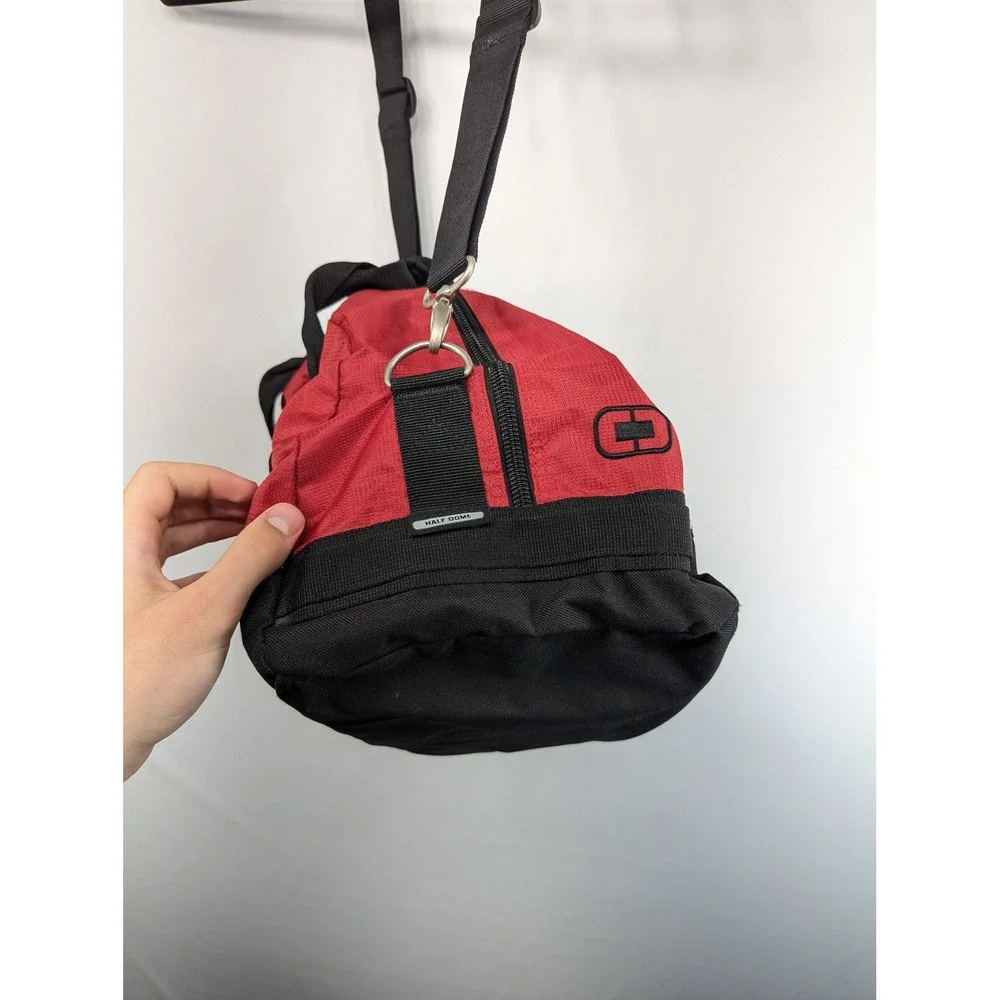 Ogio Half Dome Duffel Bag Red Black Athletic Gym Sports Travel Weekend Bag